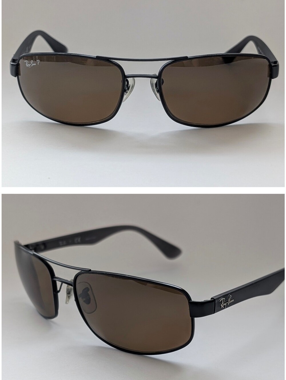 RayBan RB3445 006/11 Matte Black Sunglasses | 61-17-130 | Rx Brown Tinted Lenses
